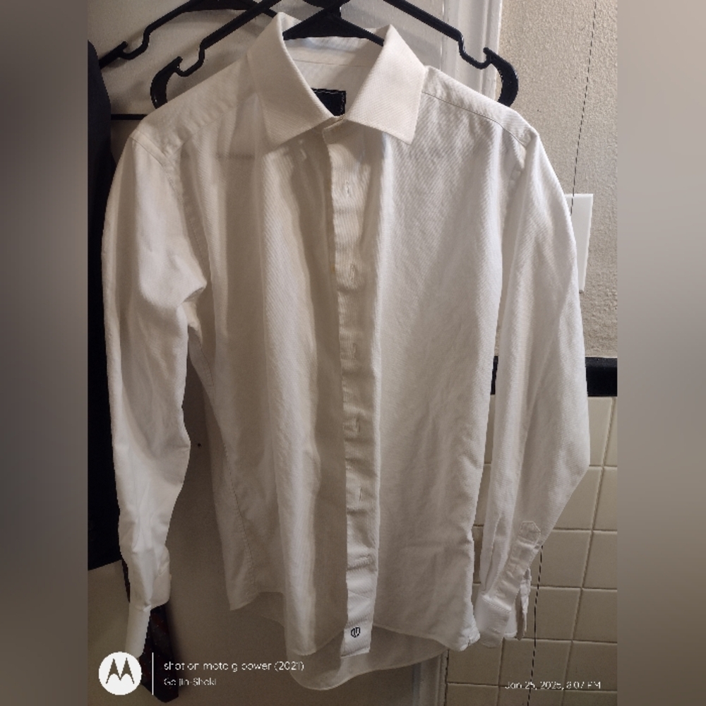 David Donahue Broadcloth Trim fit dress shirt
